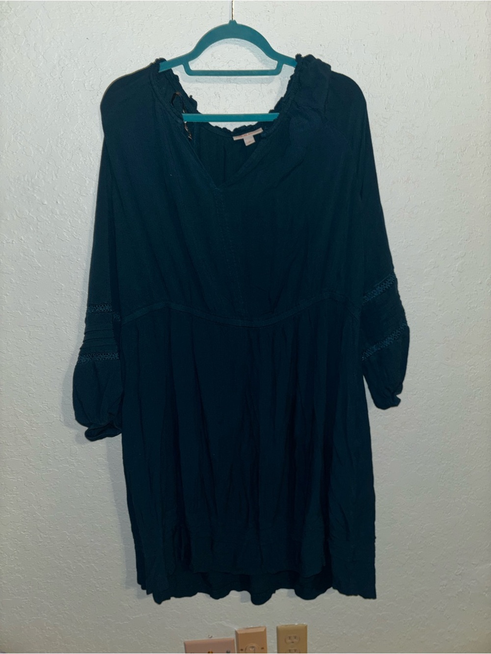 Knox Rose Teal Long-Sleeve Boho Tunic Dress